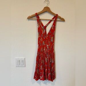 Kimchi Blue Red Floral Backless Dress